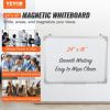 VEVOR Magnetic Whiteboard, 24 x 18 Inches, Dry Erase Board for Wall with Aluminum Frame, White Board Includes 1 Magnetic Erase & 2 Dry Erase Marker &