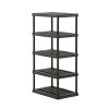 5 Tier 24"x 36"x 70.2" Plastic Ventilated Shelf Unit; 1000 lbs. Capacity;  Black