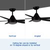 56 In Intergrated LED Ceiling Fan Lighting with Black ABS Blade