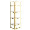 4-Tier Corner Multipurpose Display Rack; Freestanding Bathroom Corner Shelf; Multipurpose Corner Shelving Unit for Small Spaces; Gold