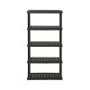 5 Tier 24"x 36"x 70.2" Plastic Ventilated Shelf Unit; 1000 lbs. Capacity;  Black