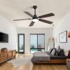 52 Inch Classics Ceiling Fan With Dimmable Led Light 6 Speed Wind 5 Blades Remote Control DC Motor For Indoor