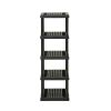 5 Tier 24"x 36"x 70.2" Plastic Ventilated Shelf Unit; 1000 lbs. Capacity;  Black