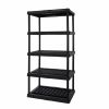 5 Tier 24"x 36"x 70.2" Plastic Ventilated Shelf Unit; 1000 lbs. Capacity;  Black