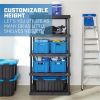 5 Tier 24"x 36"x 70.2" Plastic Ventilated Shelf Unit; 1000 lbs. Capacity;  Black