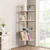 4-Tier Corner Multipurpose Display Rack; Freestanding Bathroom Corner Shelf; Multipurpose Corner Shelving Unit for Small Spaces; Gold