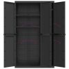 Outdoor Storage Cabinet Black 38.2"x14.6"x65" PP