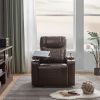 Power Motion Recliner with USB Charging Port and Hidden Arm Storage 2 Convenient Cup Holders Design and 360¬∞ Swivel Tray Table,Brown (old sku: SG0006