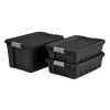 19 Gallon Stacker Tote Plastic, Black, Set of 6