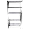 5-Layer Plastic Coated Iron Shelf with 1.5" Nylon Wheels Made with high-Grade Iron with Plastic Coating Tough and Durable Black RT