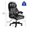 Big and Tall Office Chair, 500lbs High Back Large Executive Chair with Electric Airbag Heating High Back Computer Chair with Wide Seat, Black Ergonomi