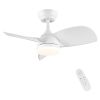 28 In Intergrated LED Ceiling Fan Lighting with White ABS Blade