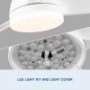 28 In Intergrated LED Ceiling Fan Lighting with White ABS Blade