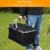 30L Insulated Picnic Basket Cooler Collapsible Food Delivery Storage Bag Grocery Market Basket Heat & Cool Insulation w/ Aluminum Handles