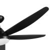 56 In Intergrated LED Ceiling Fan Lighting with Black ABS Blade