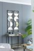 47.2" Eclectic Styling Metal Beaded Black Wall Mirror with Contemporary Design for Bedroom,Liveroom & Entryway