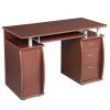 FCH 115* 55*74cm 15mm MDF Portable 1pc Door with 3pcs Drawers Computer Desk (A Box) Coffee Color