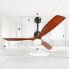 60inch 3 Solid Wood Blade DC Motor Ceiling Fan Decorate for the Living Room with Light