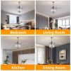 52 Inch Crystal Ceiling Fan , Modern Electrical Fan with 5 Wood Reversible Blades, 4 Bulbs Not Included,Noiseless Reversible AC Motor for Bedroom/Livi