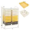 20 Drawer Rolling Storage Cart Tools Scrapbook Paper Office School Organizer Yellow