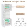 67" Tall Bathroom Storage Cabinet with Doors and Shelves, Towel Cabinet for Bathroom Freestanding, Linen Cabinet for Bathroom Storage 6 Tier, White Ki