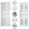 67" Tall Bathroom Storage Cabinet with Doors and Shelves, Towel Cabinet for Bathroom Freestanding, Linen Cabinet for Bathroom Storage 6 Tier, White Ki