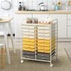 20 Drawer Rolling Storage Cart Tools Scrapbook Paper Office School Organizer Yellow