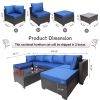 Outdoor Garden Patio Furniture 7-Piece PE Rattan Wicker Cushioned Sofa Sets and Coffee Table, patio furniture set;outdoor couch;outdoor couch patio fu