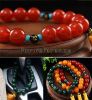 Chinese Red Beaded Resin Home Car Decorative Buddha Beads Ornaments for Good Luck