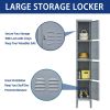 4 Door 66"H Metal Lockers With Lock for Employees,Storage Locker Cabinet for Home Gym Office School Garage,Gray