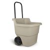 15 Gallon Resin Rolling Lawn and Utility Cart with Retractable Handle