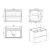 Alice-30W-102,Wall mount cabinet WITHOUT basin,Gray color,With two drawers