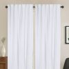 Newport Unlined Window Curtains for Bedroom, Linen Curtains for Living Room, 96 Inches Long Curtains for Living Room, Soft White