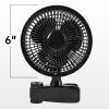 HealSmart 6-Inch Grow Tent Poles Clip Fan, Monkey Fan, Manually Adjustable 90¬∞ Angles, 15W, 2-Speeds Control, 63 inch Cord Length, Black