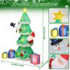 6.89FT Christmas Inflatable Outdoor Decoration with Christmas Tree Gift Box Santa Claus Blow Up Yard Decoration with LED Light Built-in Air Blower for