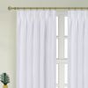 Newport Blackout Curtains for Bedroom, Linen Curtains for Living Room, Window Curtains, Room Darkening Curtains 108 Inches Long, White