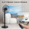 Simple Deluxe 14.5" Adjustable 12 Levels Speed Pedestal Stand Fan with Remote Control for Indoor, Home, Office and College Dorm Use, 90 Degree Horizon