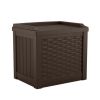 Outdoor 22 Gallon Resin and Wicker Deck Box, Java Brown