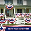 2 Pack USA Pleated Fan Flag 3x6 Feet American USA Bunting Decoration Flags PRINTED Patriotic Stars & Stripes with Canvas Header and Brass Grommets