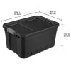 19 Gallon Stacker Tote Plastic, Black, Set of 6