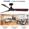 52 in. Integrated LED Indoor Brown Wood Ceiling Fan with Light Kit and Remote Control