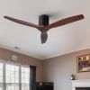 52 In.Solid Wood Blade Low Profile Ceiling Fan without Light