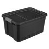 19 Gallon Stacker Tote Plastic, Black, Set of 6