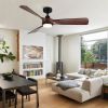 52 in. Integrated LED Indoor Brown Wood Ceiling Fan with Light Kit and Remote Control