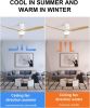 52 Inch Indoor Flush Mount Ceiling Fan With 3 Solid Wood Blades Remote Control Reversible DC Motor With Led Light