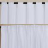 Newport Unlined Window Curtains for Bedroom, Linen Curtains for Living Room, 96 Inches Long Curtains for Living Room, White