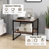 2 Pieces 2-Tier 20 Inch Square End Side Table for Living Room Bedroom