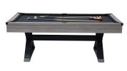 84" Pool Table with Billiard Balls, Cues, Pool Cue Chalk, Cleaning Brush, X-Legs, Black Cloth, Rustic Grey,84.1"L x 46.5"W x 32"H