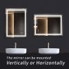 32*24 LED Lighted Bathroom Wall Mounted Mirror with High Lumen+Anti-Fog Separately Control+Dimmer Function