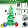 6.89FT Christmas Inflatable Outdoor Decoration with Christmas Tree Gift Box Santa Claus Blow Up Yard Decoration with LED Light Built-in Air Blower for